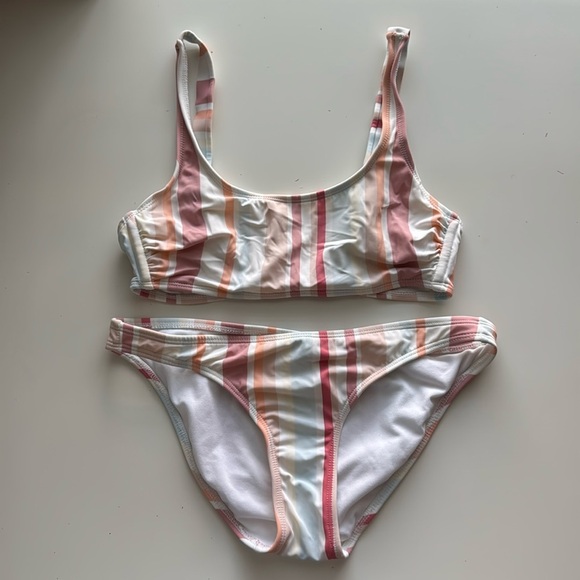 xhilaration bikini set size medium pastel stripes - Picture 1 of 7